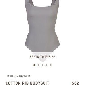 Skims cotton rib bodysuit- Pacific